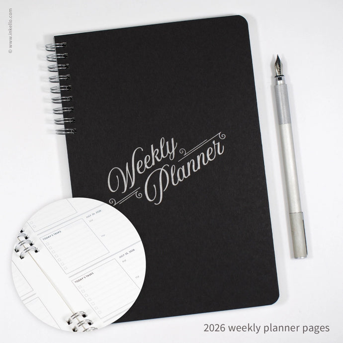 Script Design Weekly Planner | Inkello Letterpress