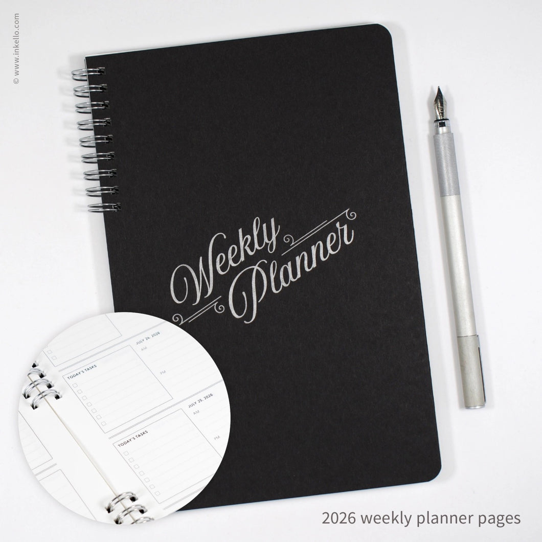 Script Design Weekly Planner | Inkello Letterpress