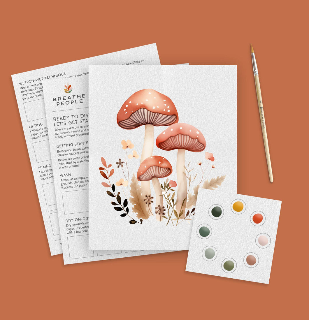 All-In-One Watercolor Kit - Mushroom Forest | Breathe People