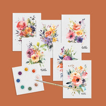 Load image into Gallery viewer, Watercolor Hand-Painted Postcard Kit: Botanicals | Breathe People