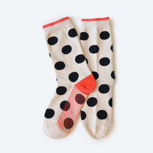 Load image into Gallery viewer, Panhandle Classic Dot Crew Socks — Cream | Hooray Sock Co.