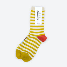 Load image into Gallery viewer, Eureka Regular Stripe Crew Socks — California Gold | Hooray Sock Co.