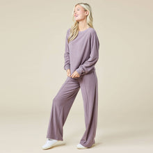 Load image into Gallery viewer, Softies | Vintage Velvet Raglan Crew Neck with Pintuck Wide Leg Pant