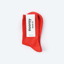 Load image into Gallery viewer, Everyday Solid Crew Socks — Scarlet | Hooray Sock Co.