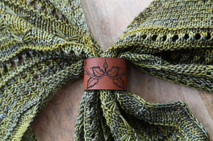 Leather Shawl Cuff with Bronze Stud for Scarves & Shawls | Sunrise Grove