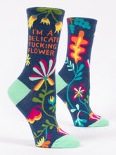Load image into Gallery viewer, Women&#39;s Crew Socks | Blue Q