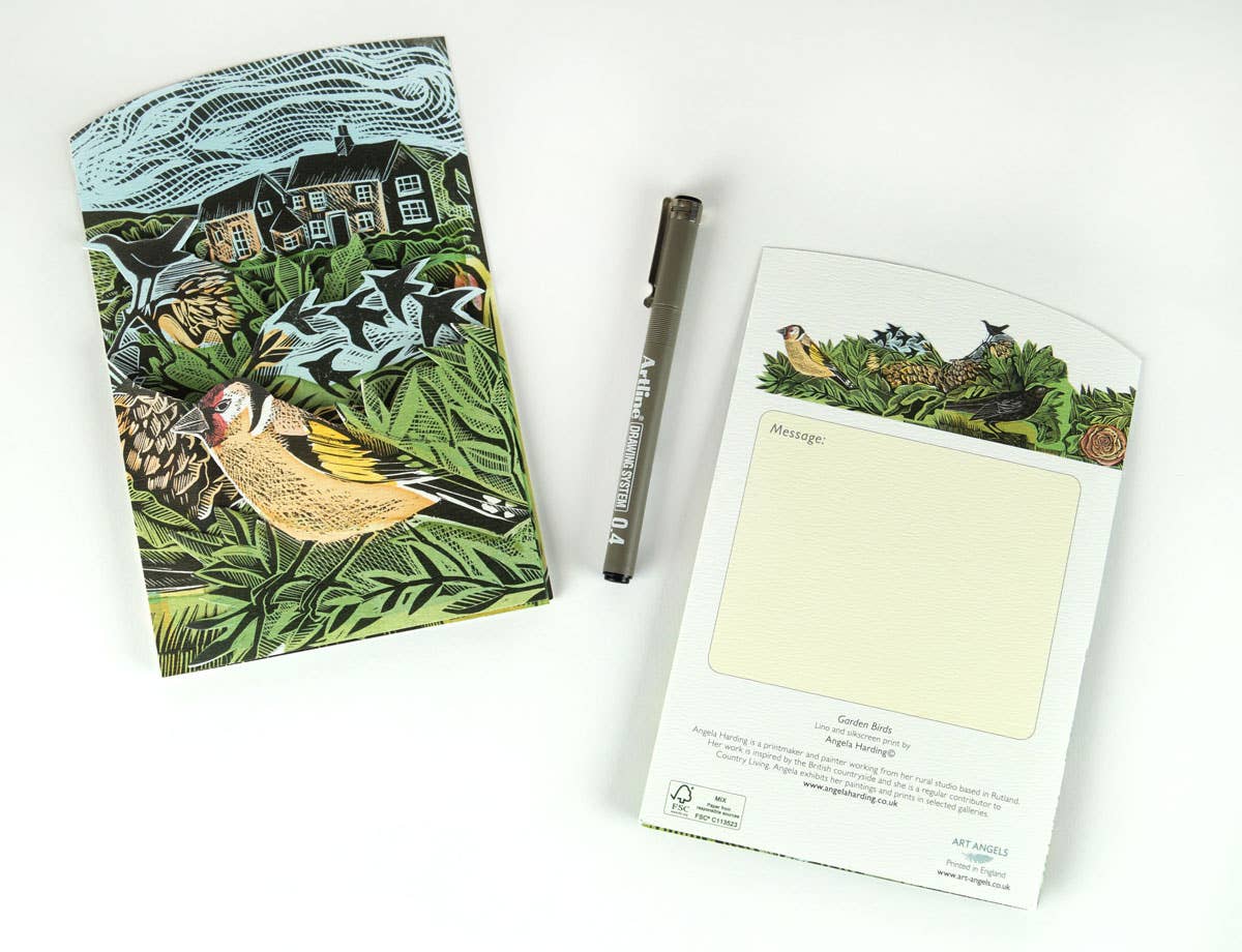 Garden Birds Concertina Card by Angela Harding | Art Angels – Isadora ...