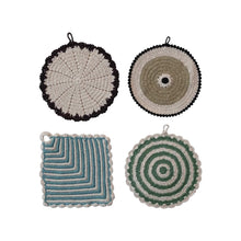 Load image into Gallery viewer, Cotton Crocheted Pot Holder | Creative Co-op