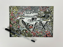 Load image into Gallery viewer, Art Angels | Holly Hedge Mini Advent Card by Angela Harding