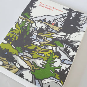 Little Green - Mountain Adventure Happy Birthday Greeting Card