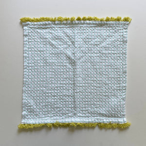 fort & field | 100% cotton waffle square bright fringe kitchen dishcloth
