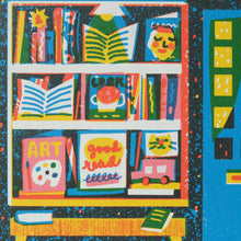 Load image into Gallery viewer, Book Shop Die Cut Card | The Printed Peanut Homeware &amp; Stationery