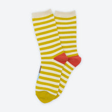 Load image into Gallery viewer, Eureka Regular Stripe Crew Socks — California Gold | Hooray Sock Co.