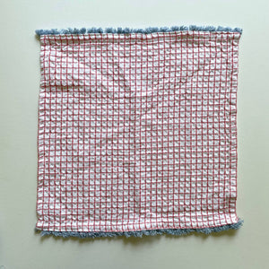 fort & field | 100% cotton waffle square bright fringe kitchen dishcloth