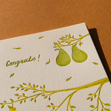 Load image into Gallery viewer, Congrats Pears | Homework Letterpress Studio