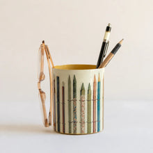 Load image into Gallery viewer, Vintage Pencils &amp; Chalks Enamel Everything Pot | Roomytown