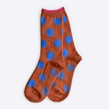 Load image into Gallery viewer, Panhandle Classic Dot Crew Socks — Rust | Hooray Sock Co.