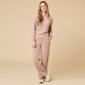 Softies | Vintage Velvet V-Neck with Wide Leg Pant