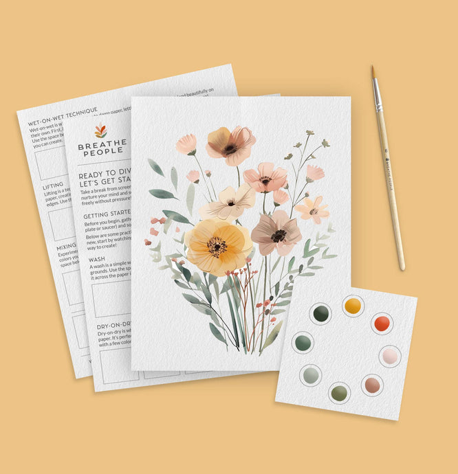 All-In-One Beginner Watercolor Kit - Wildflowers | Breathe People