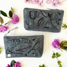 Load image into Gallery viewer, Embroidered Waxed Canvas Pouch | K Studio