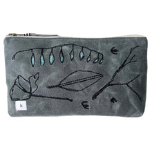 Load image into Gallery viewer, Embroidered Waxed Canvas Pouch | K Studio
