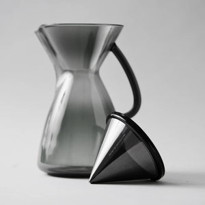 Ratio Smoke Glass Carafe & Kone Filter - Black Titanium | Ratio