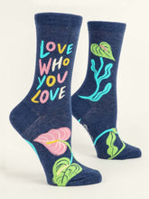 Load image into Gallery viewer, Women&#39;s Crew Socks | Blue Q