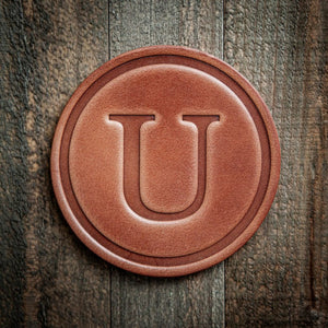 Monogram Leather Coasters | Sugarhouse Leather
