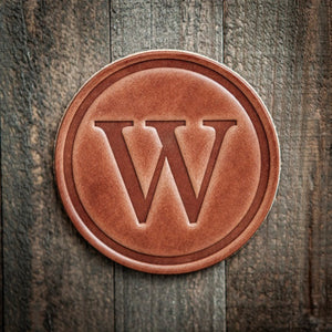 Monogram Leather Coasters | Sugarhouse Leather