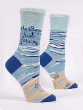 Load image into Gallery viewer, Women&#39;s Crew Socks | Blue Q