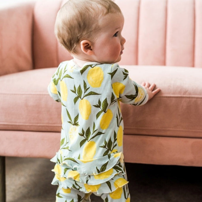 Ruffle Zipper Footed Romper | Milkbarn