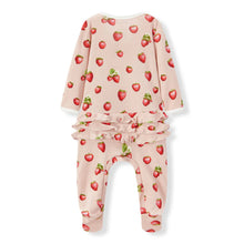 Load image into Gallery viewer, Strawberry Organic Cotton Ruffle Footed Romper | Milkbarn