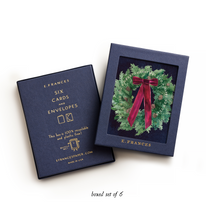 Load image into Gallery viewer, Velvet Bow Wreath Holiday Card Boxed Set | E. Frances Paper