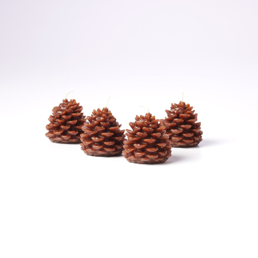 Wee Pine Cone Candles, Set of 4 | Greentree Home