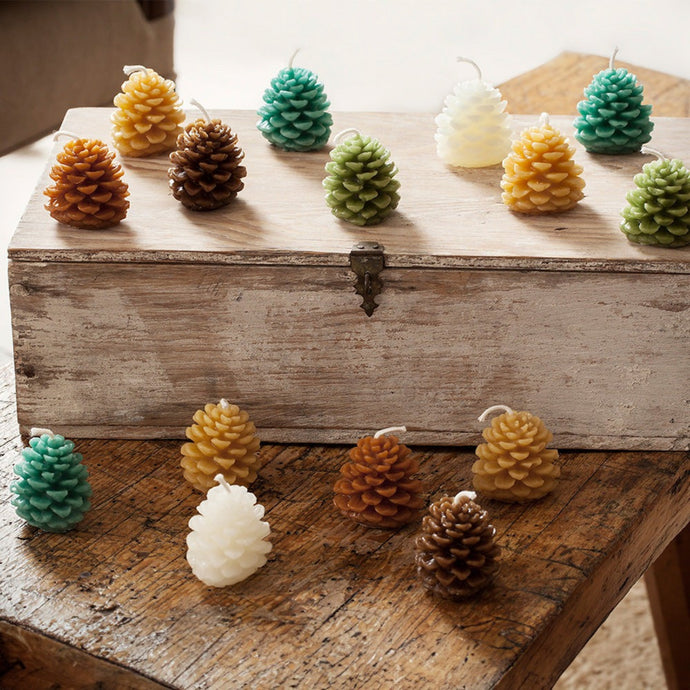 Wee Pine Cone Candles, Set of 4 | Greentree Home