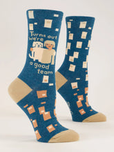 Load image into Gallery viewer, Women&#39;s Crew Socks | Blue Q