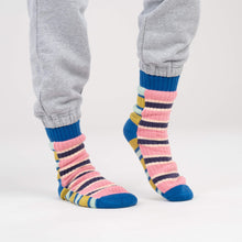 Load image into Gallery viewer, Zipper Stripe Knit House Socks | Verloop