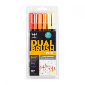Dual Brush Pen Art Markers, Pastel, 6-Pack