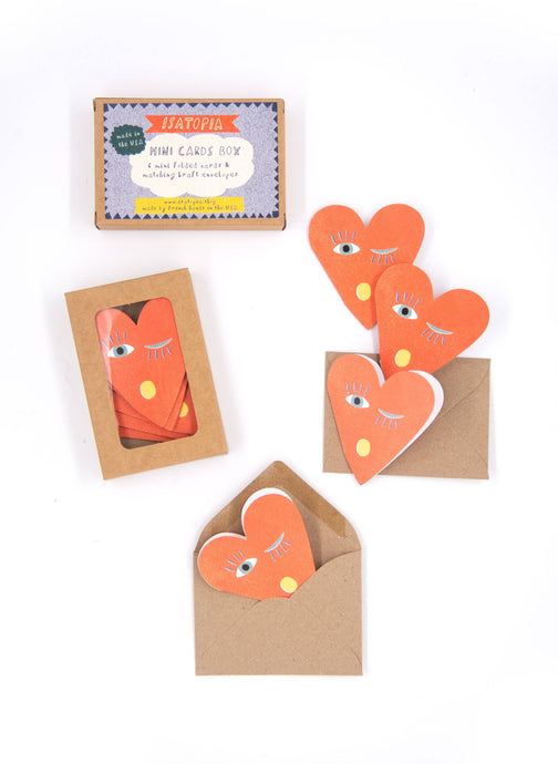 Heart Blink Mini Cards - box of 6 | Isatopia