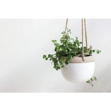 Load image into Gallery viewer, Boho Ceramic Hanging Planter Pot in White and Beige | Sprout &amp; About