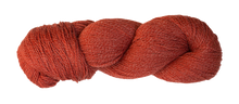 Load image into Gallery viewer, Bright orange skein of yarn on checkered black and gray background
