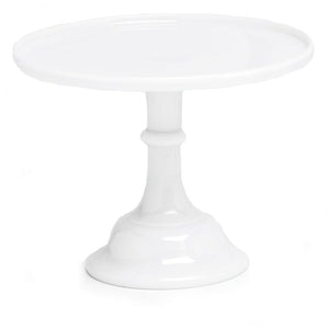 10 inch, white glass cake plate
