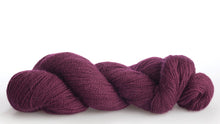 Load image into Gallery viewer, Isager Alpaca 2 yarn in color 36 in white background. Color 36 mostly shades of deep purple