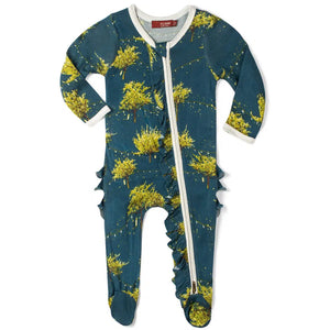 Ruffle Zipper Footed Romper | Milkbarn