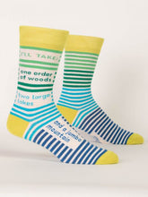 Load image into Gallery viewer, Men&#39;s Crew Socks | Blue Q
