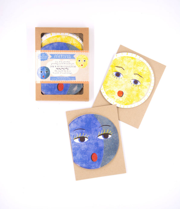 Sun & Moon - box of 6 Cards | Isatopia