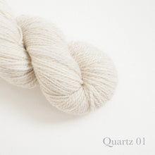 Load image into Gallery viewer, American Romney + Merino Yarn Stone Wool in color Quartz 01. Strands in off white