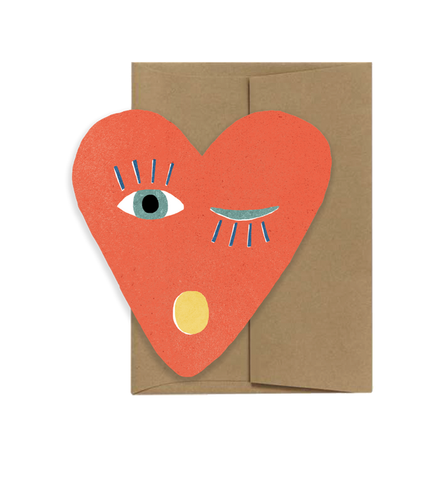Heart Blink Die Cut Card | Isatopia