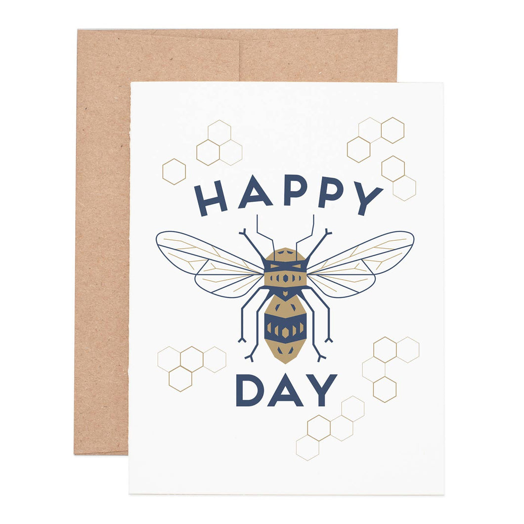 Happy Bee Day Birthday Greeting Card | Ruff House Print Shop
