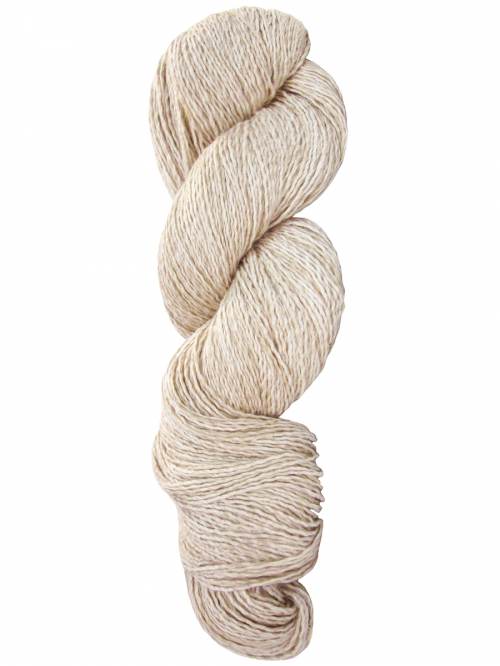 Image of cream colored skein of yarn on white background